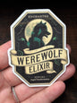 Werewolf Elixir Poison Label, Waterproof Sticker