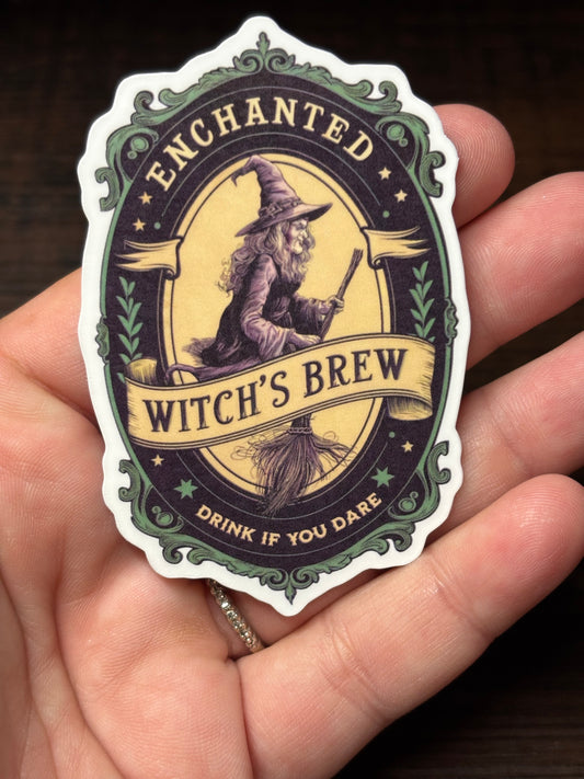 Witch's Brew Poison Label, Waterproof Sticker