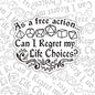As A Free Action, Funny D&D Waterproof Sticker, Water Bottle Sticker, Kindle Sticker, Laptop Sticker