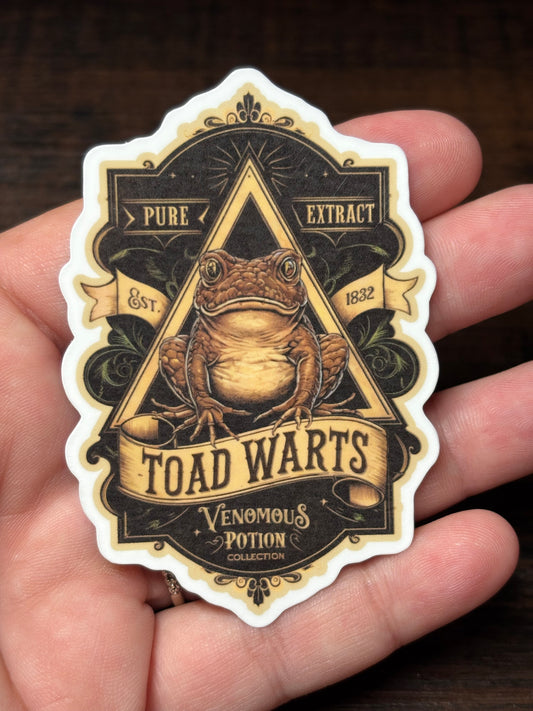 Toad Warts Poison Label, Waterproof Sticker