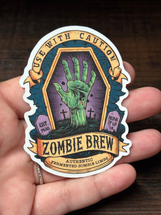 Zombie Brew, Poison Label, Waterproof Sticker