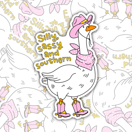 Silly Sassy And Southern: Funny Southern Waterproof Sticker