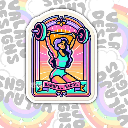 Barbell Barbie, Waterproof Sticker, Water Bottle Sticker, Kindle Sticker, Laptop Sticker