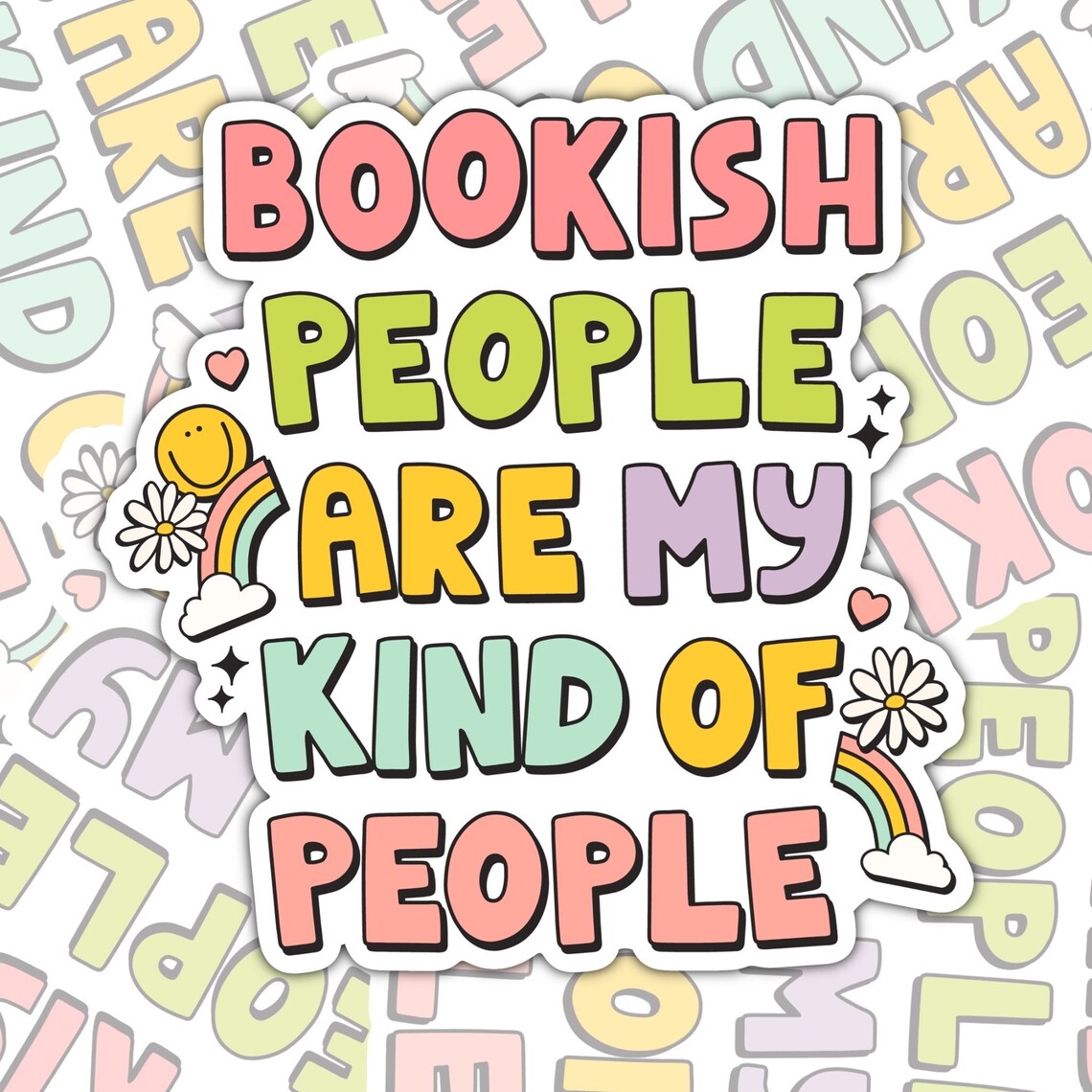 Book-ish People Are My Favorite, Book Lovers Waterproof Sticker, Water Bottle Sticker, Kindle Sticker, Laptop Sticker