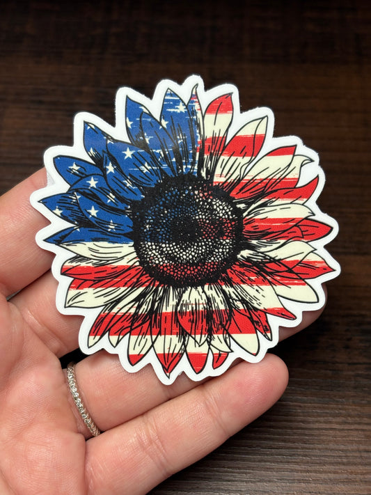 USA Sunflower, Waterproof Sticker