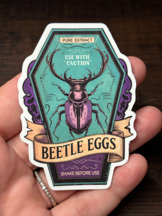 Beetle Eggs, Poison Label, Waterproof Sticker
