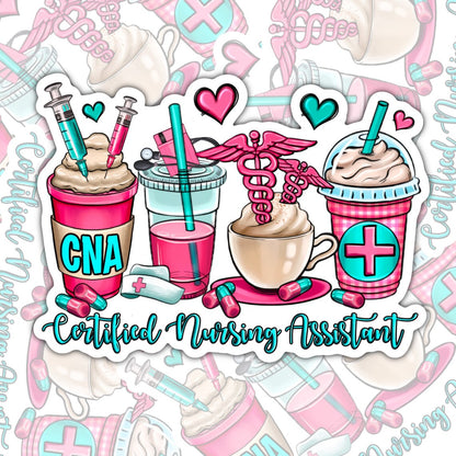 CNA Stickers, Waterproof Sticker, Water Bottle Sticker, Kindle Sticker, Laptop Sticker, Nursing Life,  Certified Nurse Stickers