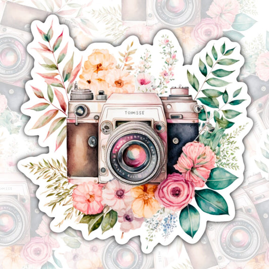 Pretty Camera Sticker, Photographers, Waterproof Sticker, Water Bottle Sticker, Kindle Sticker, Laptop Sticker
