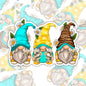 Daisy Gnomes, Cute Colorful Waterproof Sticker, Water Bottle Sticker, Kindle Sticker, Laptop Sticker