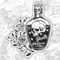 Death Potion, Halloween Sticker, Dark Humor, Waterproof Sticker, Water Bottle Sticker, Kindle Sticker, Laptop Sticker