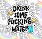 Drink Some Fucking Water, Stay Hydrated, Water Related Waterproof Sticker, Water Bottle Sticker, Kindle Sticker, Laptop Sticker
