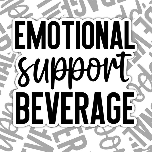 Emotional Support Beverage, Waterproof Sticker, Water Bottle Sticker, Kindle Sticker, Laptop Sticker