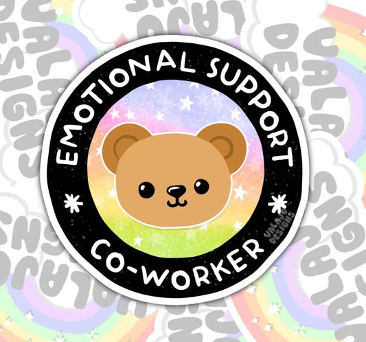 Emotional Support Co-Worker, Funny Waterproof Sticker, Co-worker Gifts