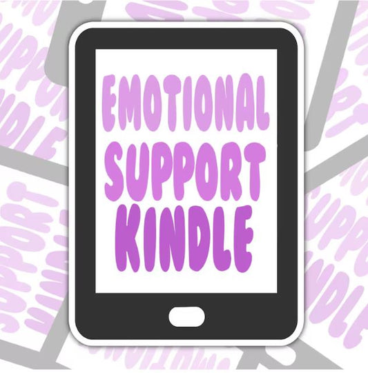 Emotional Support Kindle, Book-ish Waterproof Sticker, Water Bottle Sticker, Kindle Sticker, Laptop Sticker