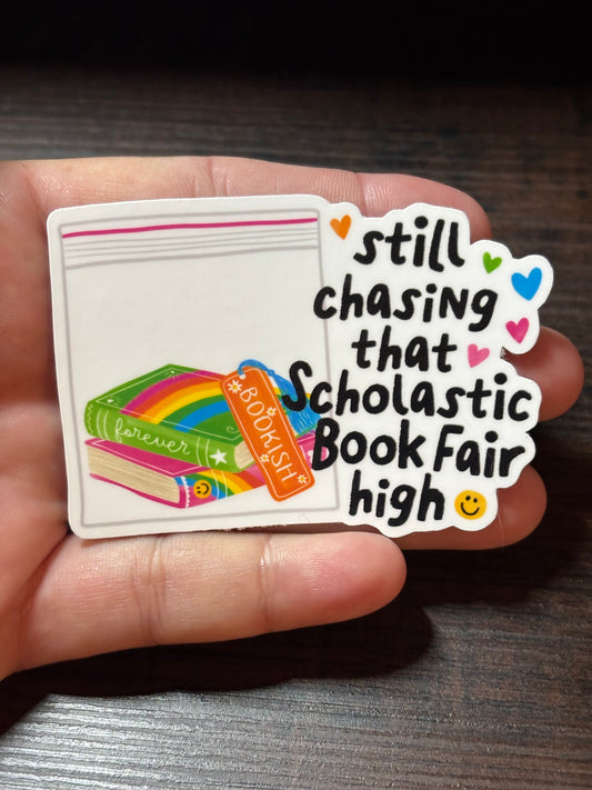 Still Chasing That Book High, Waterproof Sticker
