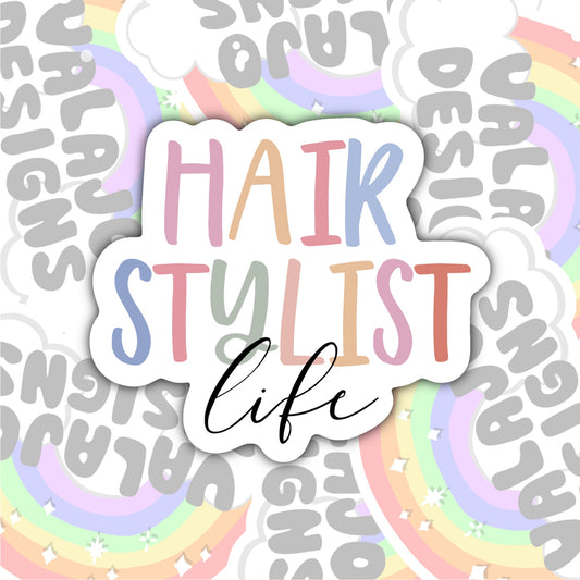 Hair Stylist Life, Waterproof Sticker, Water Bottle Sticker