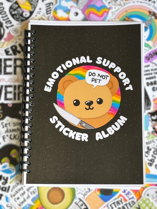 Emotional Support Sticker Album,  Reusable Sticker Book