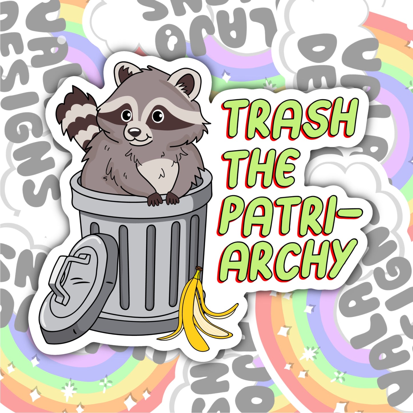 Trash The Patriarchy, Waterproof Sticker, Water Bottle Sticker, Kindle Sticker, Laptop Sticker, Social Justice Stickers, Feminist Stickers