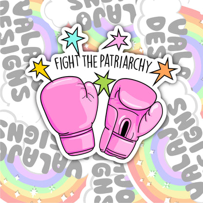 Fight The Patriarchy, Waterproof Sticker, Water Bottle Sticker, Kindle Sticker, Laptop Sticker, Social Justice Stickers, Feminist Stickers