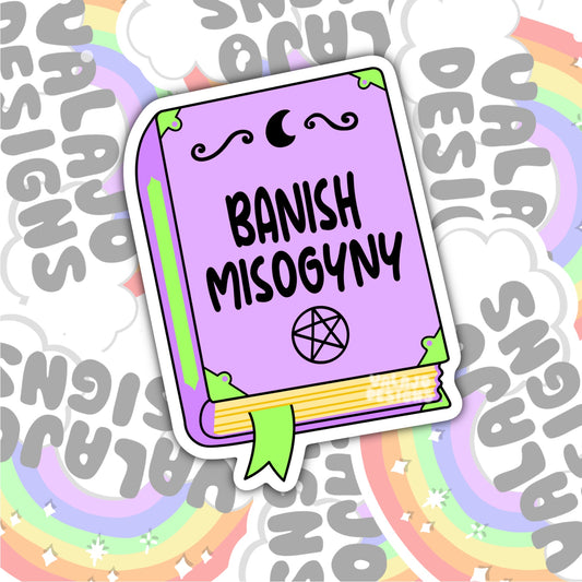 Banish Misogyny, Waterproof Sticker, Water Bottle Sticker, Kindle Sticker, Laptop Sticker, Social Justice Stickers, Feminist Stickers