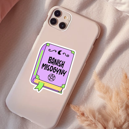 Banish Misogyny, Waterproof Sticker, Water Bottle Sticker, Kindle Sticker, Laptop Sticker, Social Justice Stickers, Feminist Stickers