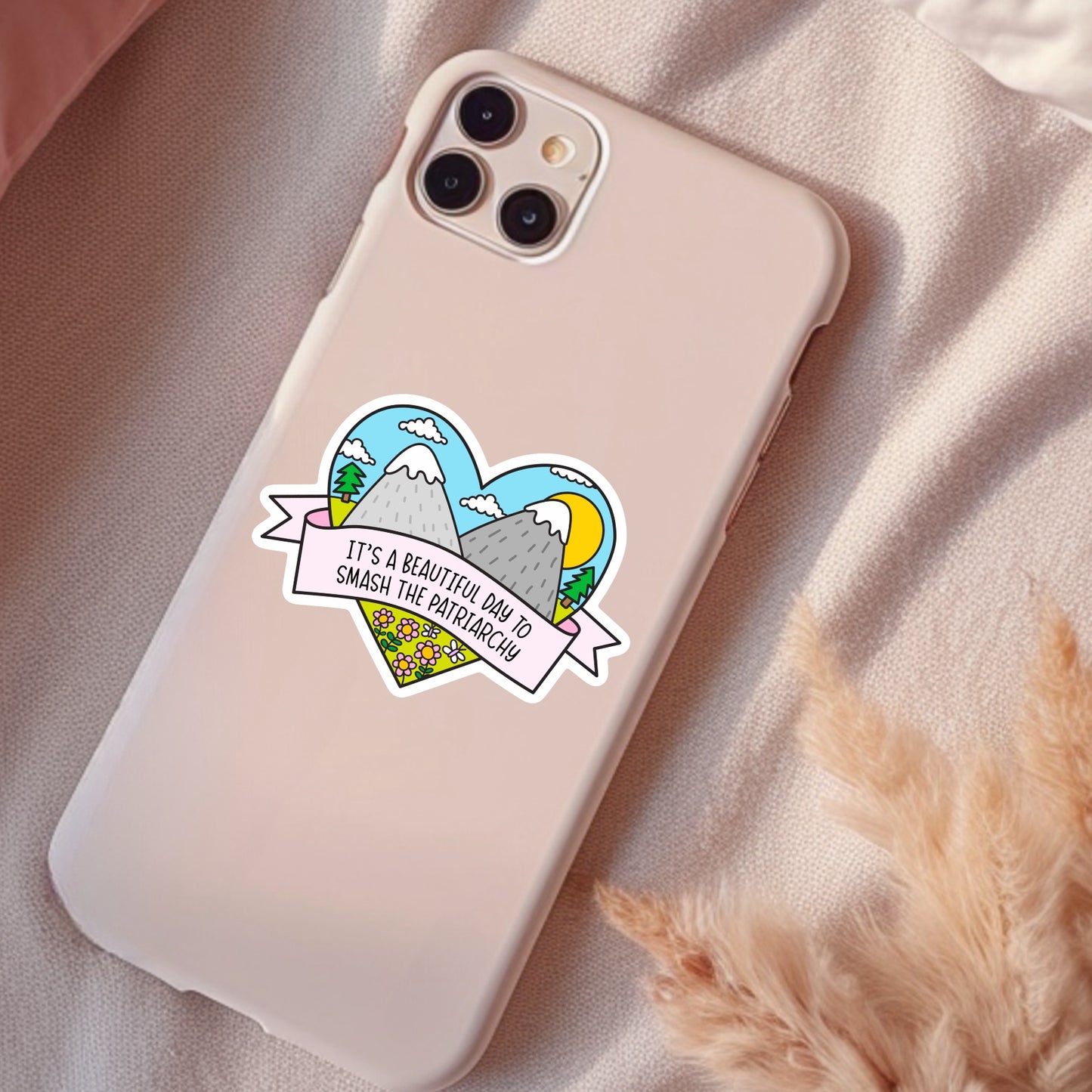 It's A Beautiful Day To Smash The Patriarchy, Waterproof Sticker, Water Bottle Sticker, Kindle Sticker, Laptop Sticker, Social Justice Stickers, Feminist Stickers