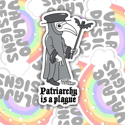 Patriarchy Is The Plague, Waterproof Sticker, Water Bottle Sticker, Kindle Sticker, Laptop Sticker, Social Justice Stickers, Feminist Stickers