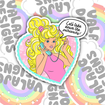 Let's Take Down The Patriarchy, Waterproof Sticker, Water Bottle Sticker, Kindle Sticker, Laptop Sticker, Social Justice Stickers, Feminist Stickers