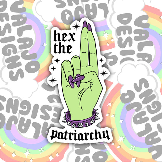 Hex The Patriarchy, Waterproof Sticker, Water Bottle Sticker, Kindle Sticker, Laptop Sticker, Social Justice Stickers, Feminist Stickers
