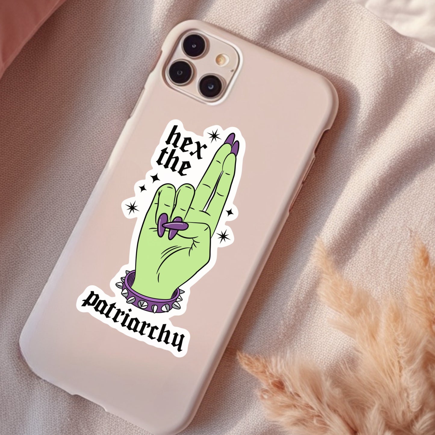 Hex The Patriarchy, Waterproof Sticker, Water Bottle Sticker, Kindle Sticker, Laptop Sticker, Social Justice Stickers, Feminist Stickers