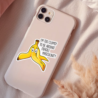 I'm Too Clumsy, Waterproof Sticker, Water Bottle Sticker, Kindle Sticker, Laptop Sticker, Social Justice Stickers, Feminist Stickers