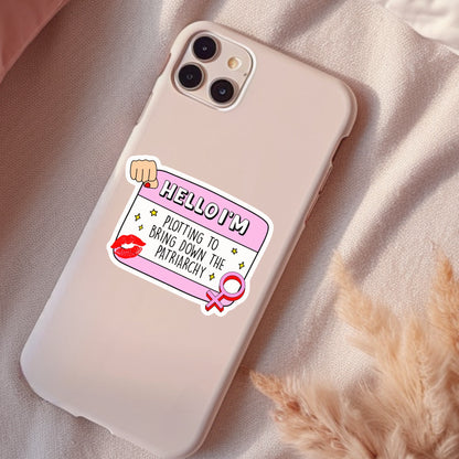 Plotting To Take Down The Plague, Waterproof Sticker, Water Bottle Sticker, Kindle Sticker, Laptop Sticker, Social Justice Stickers, Feminist Stickers