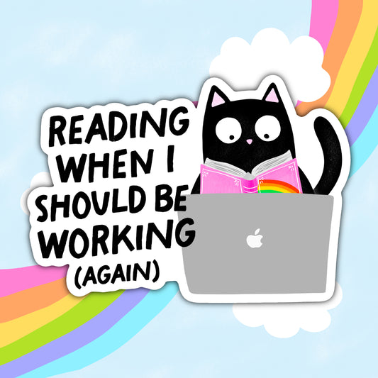 Reading When I Should Be Working, Book Lovers, Kindle Waterproof Sticker