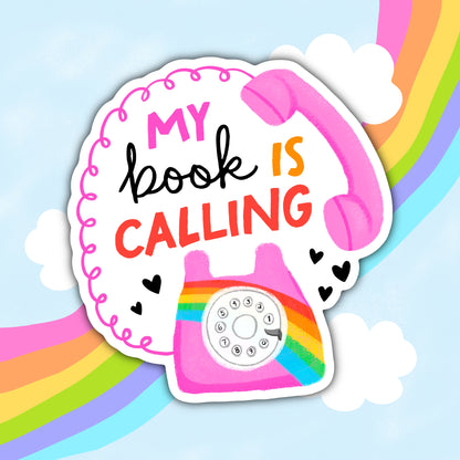 My Book Is Calling, Book Lovers, Kindle Waterproof Sticker