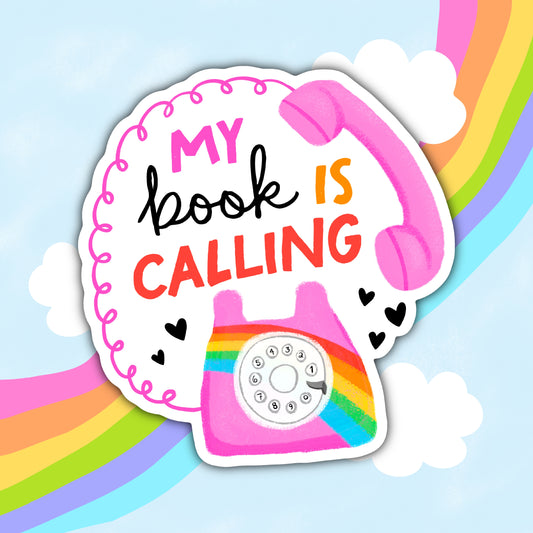 My Book Is Calling, Book Lovers, Kindle Waterproof Sticker