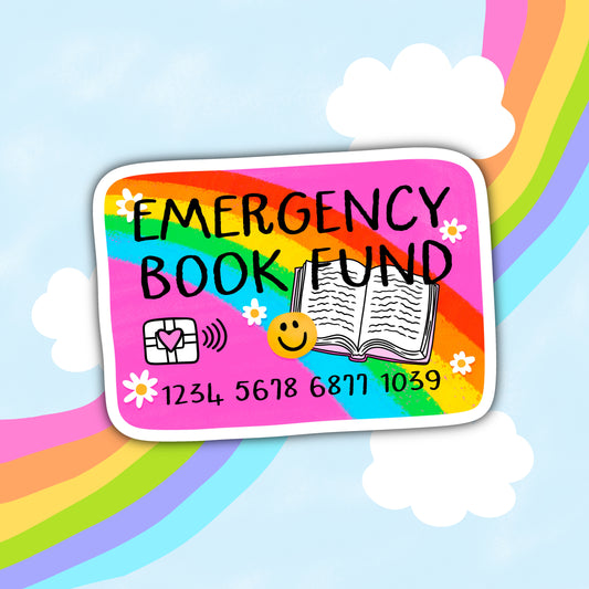 Emergency Book Fund, Book-ish Waterproof Sticker