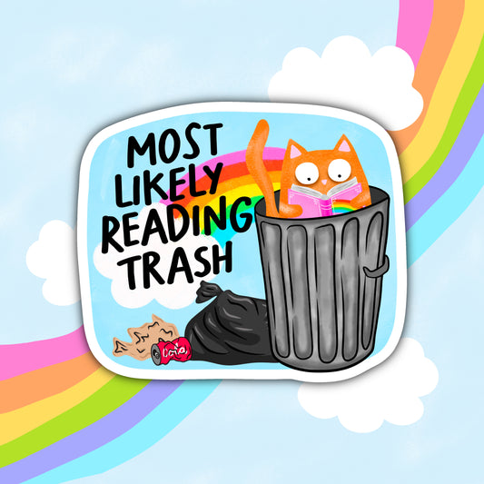 Most Likely Reading Trash, Book-ish Waterproof Sticker