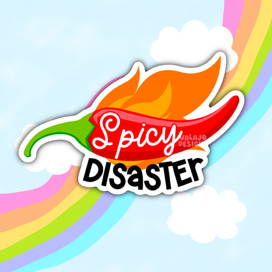 Spicy Disaster, Funny Sarcastic Waterproof Sticker
