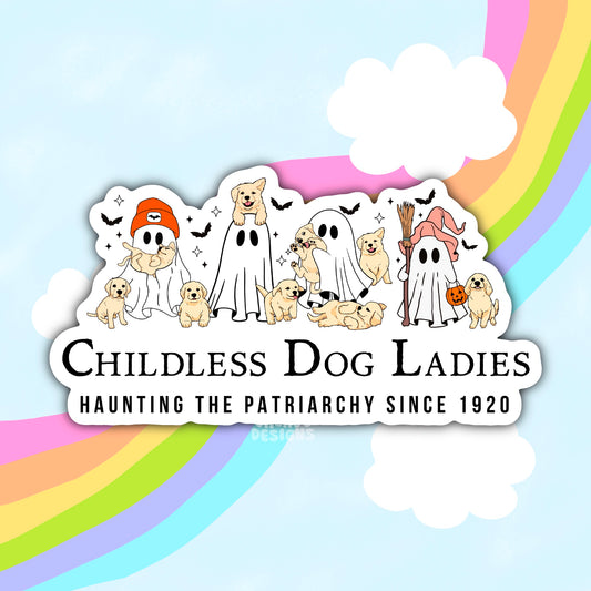 Childless Dog Lady, Waterproof Social Justice Stickers