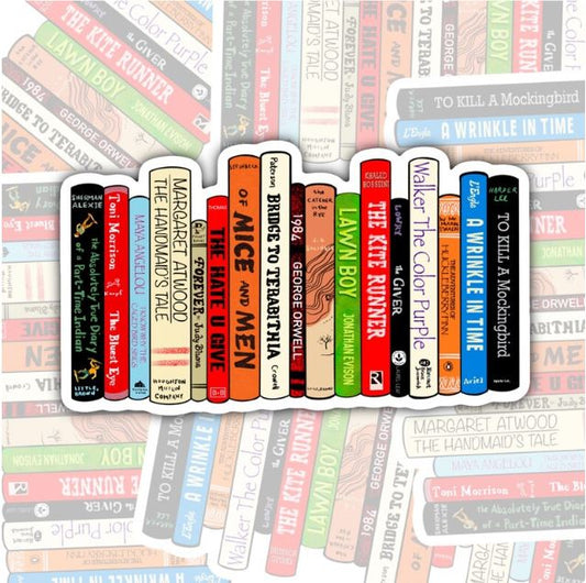 I Read Banned Books, Book-ish Waterproof Sticker, Water Bottle Sticker, Kindle Sticker, Laptop Sticker