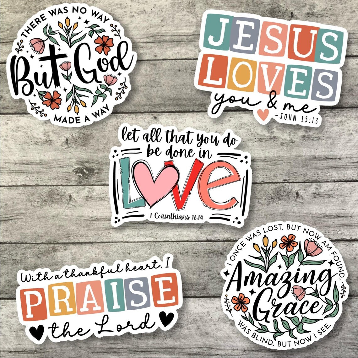 Jesus Loves You, Christian Sticker Pack, Waterproof Stickers, Water Bottle Sticker, Kindle Sticker, Laptop Sticker