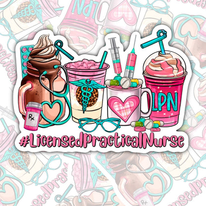 LPN Stickers, Waterproof Sticker, Water Bottle Sticker, Kindle Sticker, Laptop Sticker, Nursing Life,  Licensed Practical Nurse Stickers