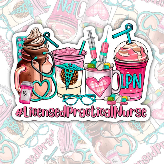 LPN Stickers, Waterproof Sticker, Water Bottle Sticker, Kindle Sticker, Laptop Sticker, Nursing Life,  Licensed Practical Nurse Stickers