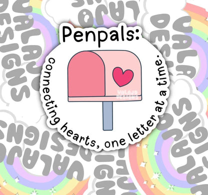 Connecting One Letter At A Time, Waterproof Sticker, Water Bottle Sticker, Kindle Sticker, Laptop Sticker, Penpal Stickers, Cute Snail Mail And Letter Writing Stickers