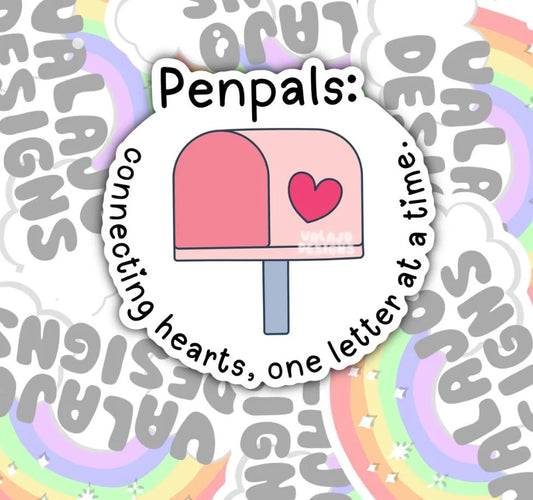 Connecting One Letter At A Time, Waterproof Sticker, Water Bottle Sticker, Kindle Sticker, Laptop Sticker, Penpal Stickers, Cute Snail Mail And Letter Writing Stickers