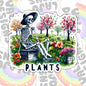 Skeleton and Plants, Plant Lover, Waterproof Sticker, Water Bottle Sticker, Kindle Sticker, Laptop Sticker