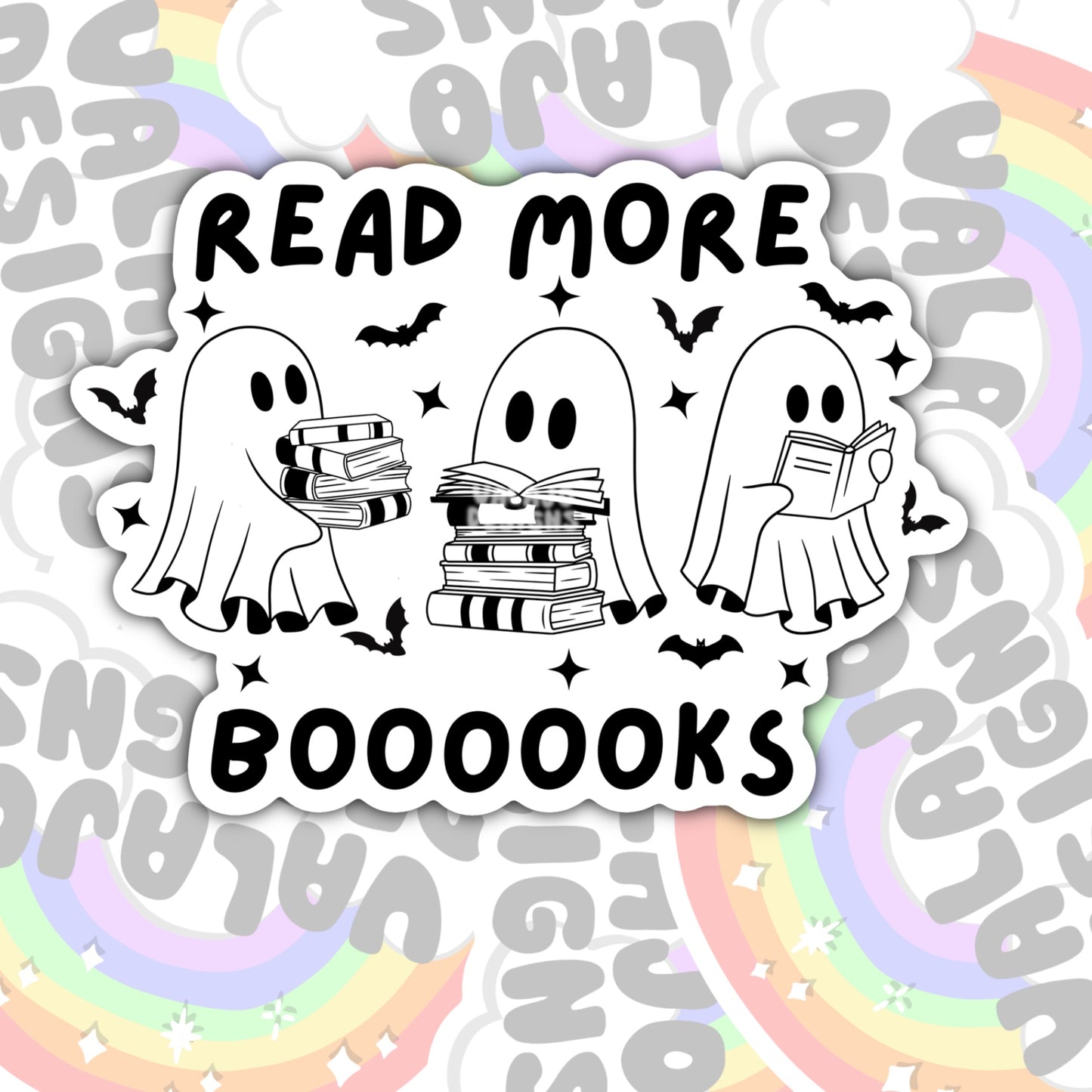 Read More Booooks, Book-ish Waterproof Sticker