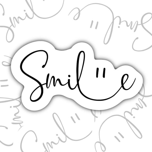 Smile, Waterproof Sticker, Water Bottle Sticker, Kindle Sticker, Laptop Sticker