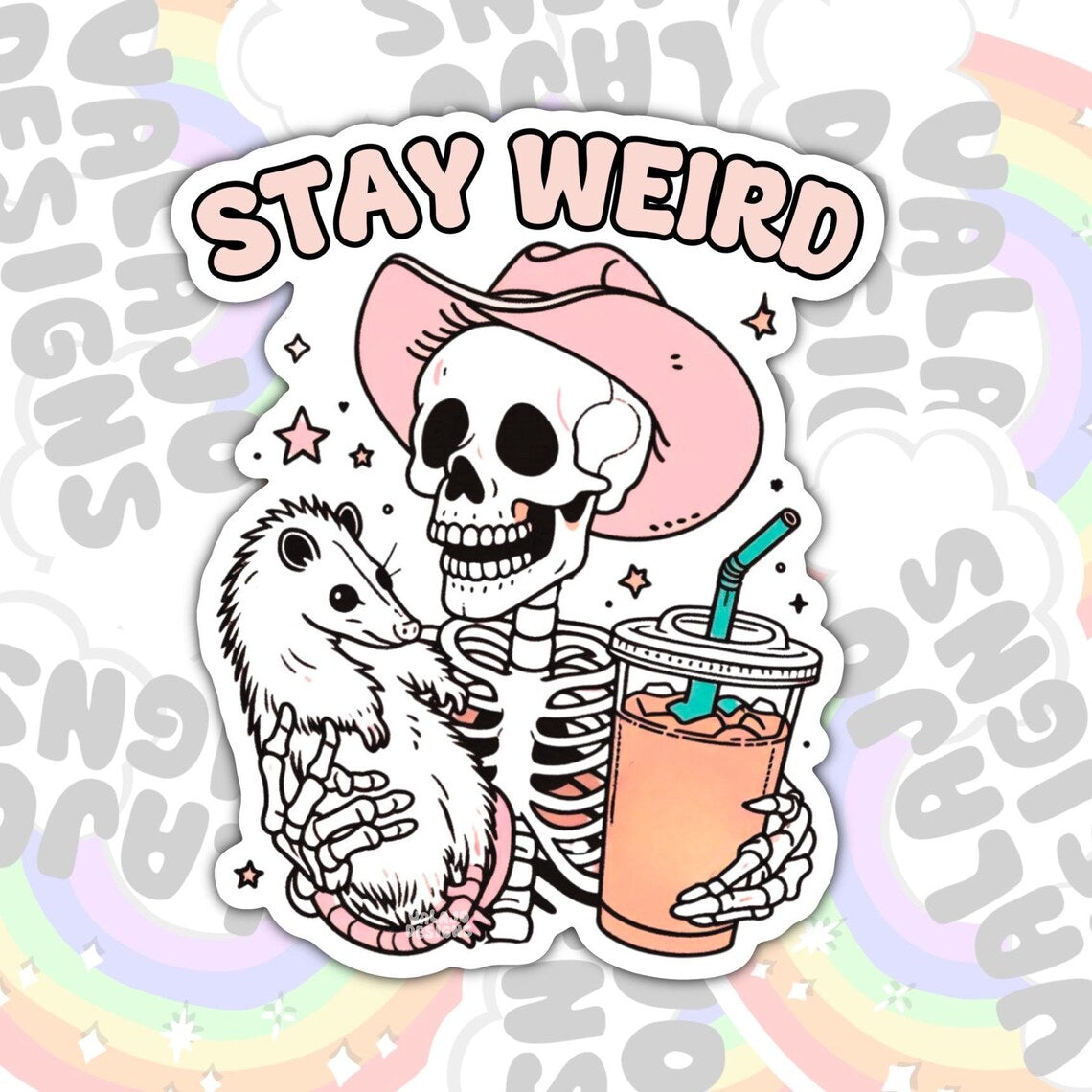 Stay Weird, Funny Waterproof Sticker, Sarcastic Water Bottle Sticker, Kindle Sticker, Laptop Sticker