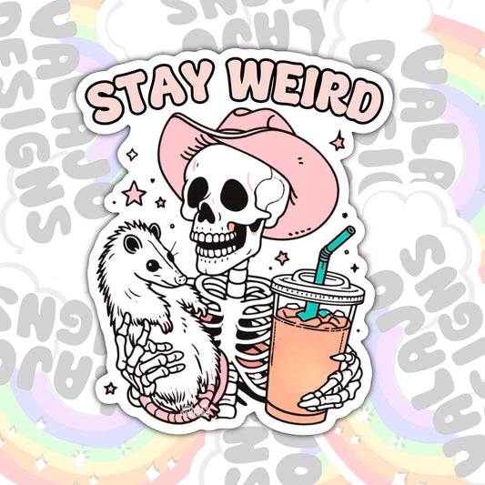 Stay Weird, Funny Waterproof Sticker, Sarcastic Water Bottle Sticker, Kindle Sticker, Laptop Sticker